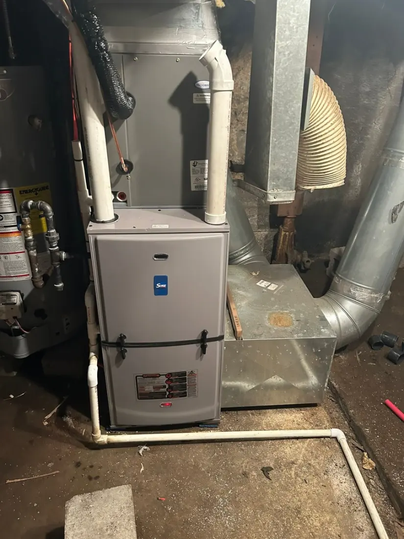 High efficiency furnace and flue piping installed in western Ohio