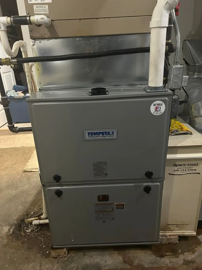 Newly installed high efficiency gas furnace in a New Paris, OH home